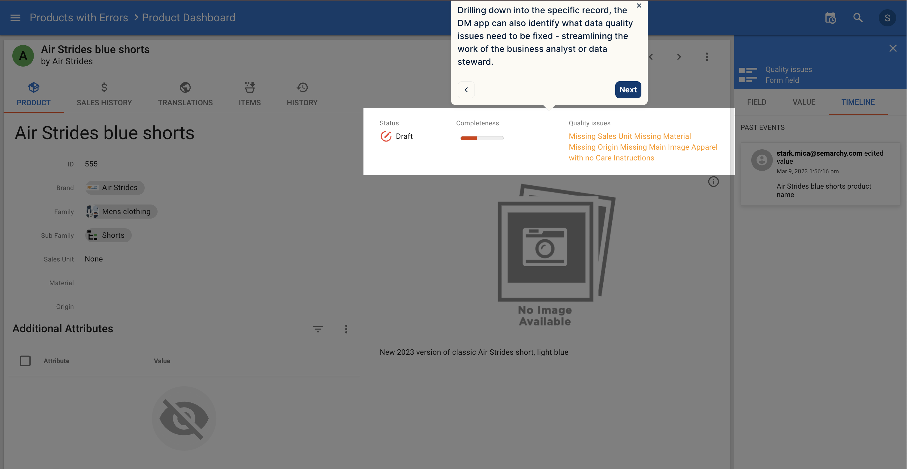 Enforce & Identify Data Quality Issues Screenshot